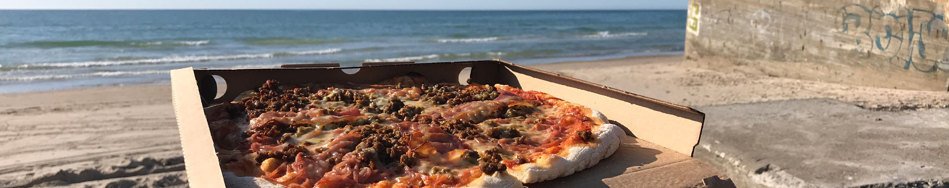 pizza fra palme pizza på stranden